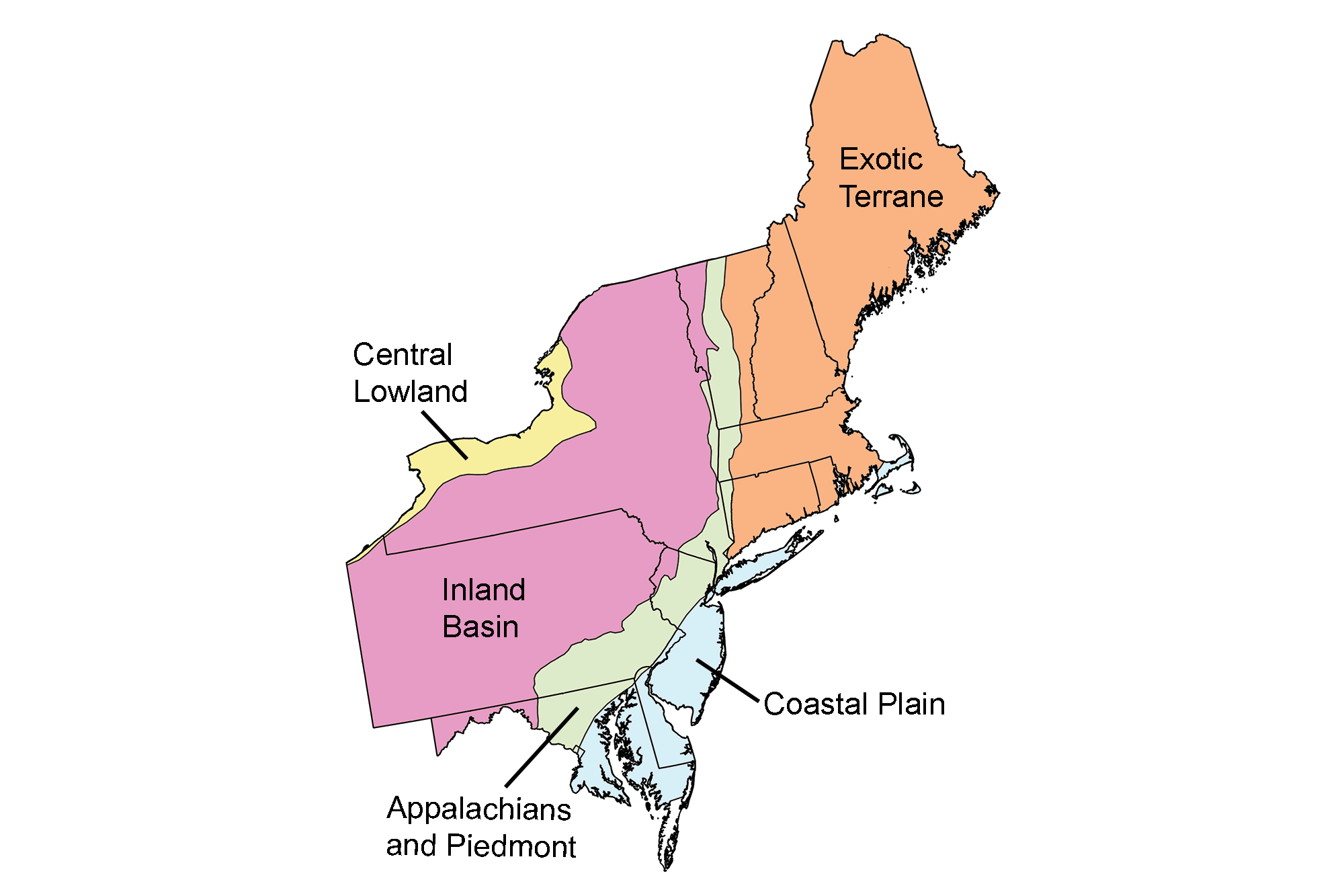 Printable Northeast Region Map