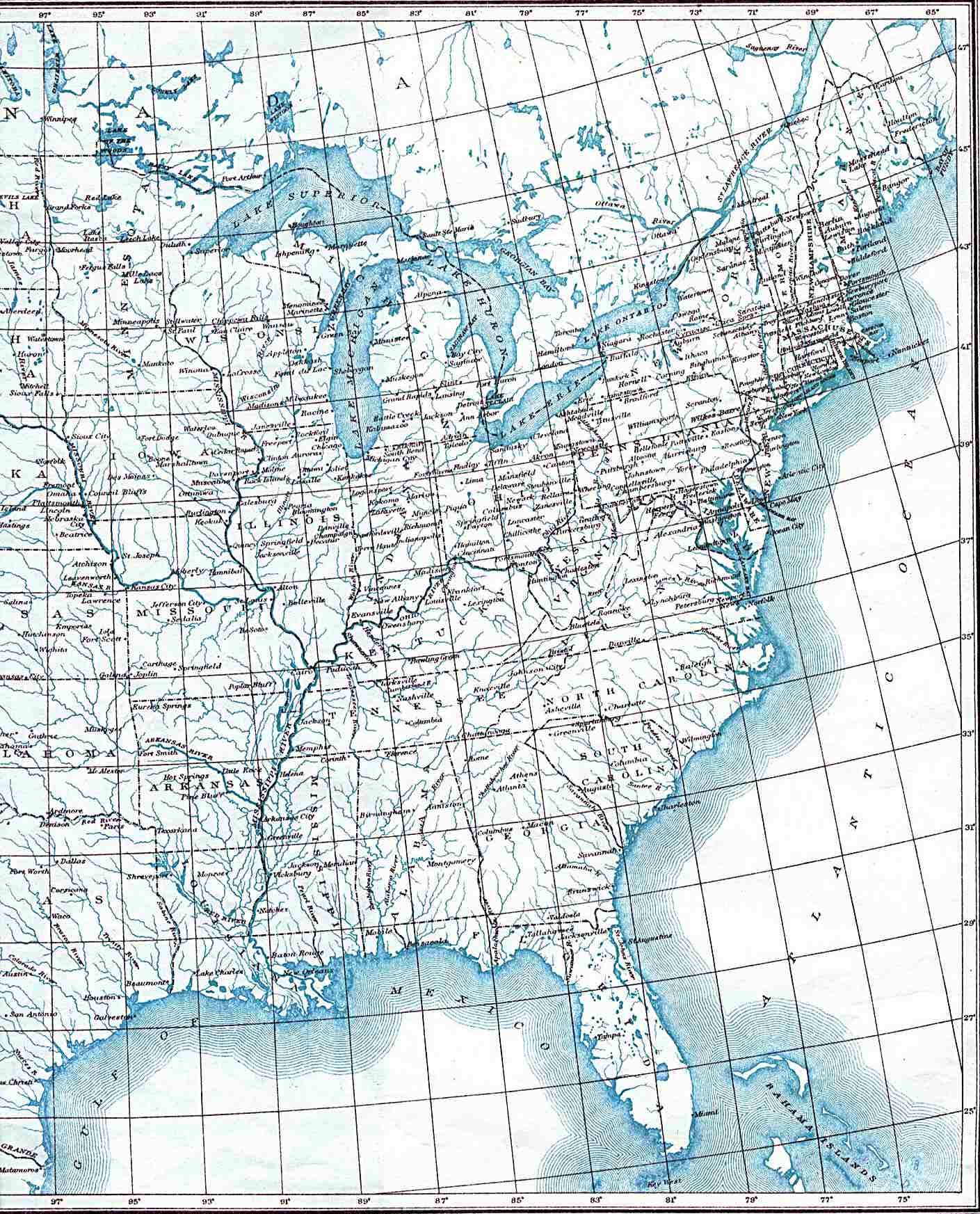 Eastern United States Map 1906 Gifex