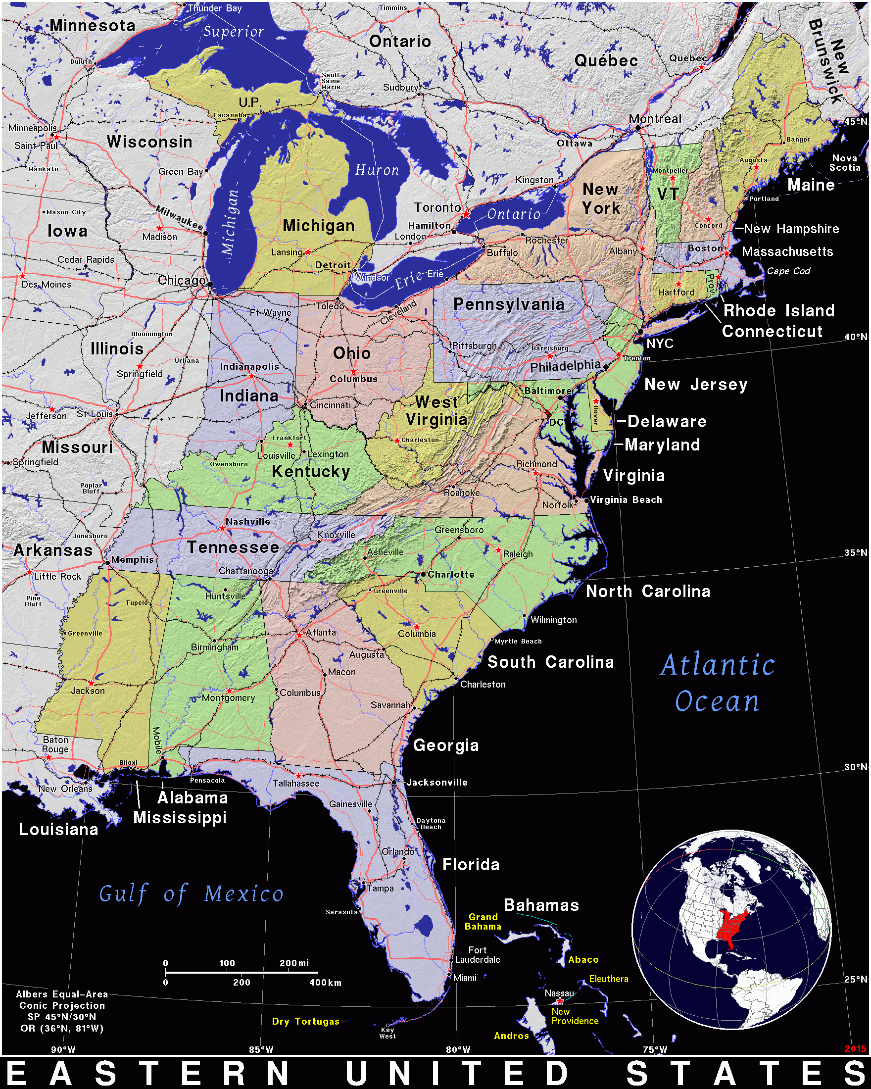Eastern United States Public Domain Maps By PAT The Free Open Source Portable Atlas