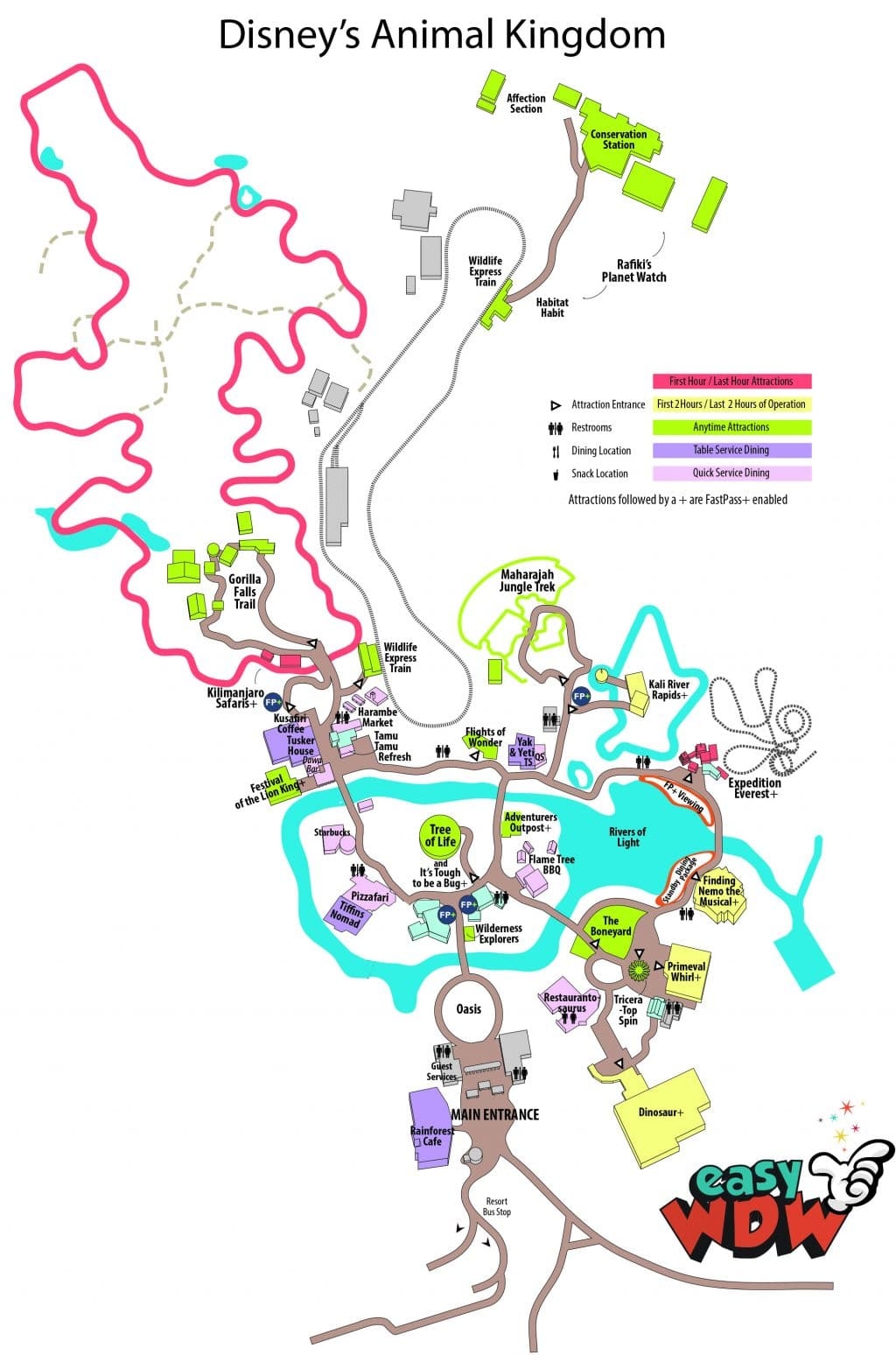 Printable Map Of Animal Kingdom