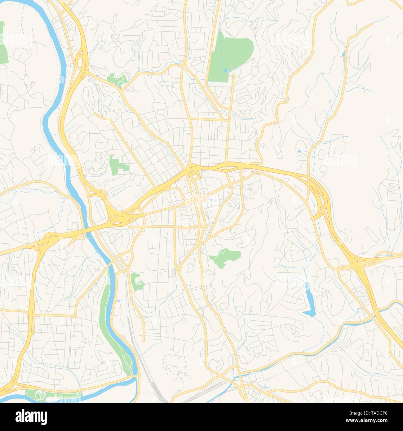 Empty Vector Map Of Asheville North Carolina USA Printable Road Map Created In Classic Web Colors For Infographic Backgrounds Stock Vector Image U0026 Art Alamy