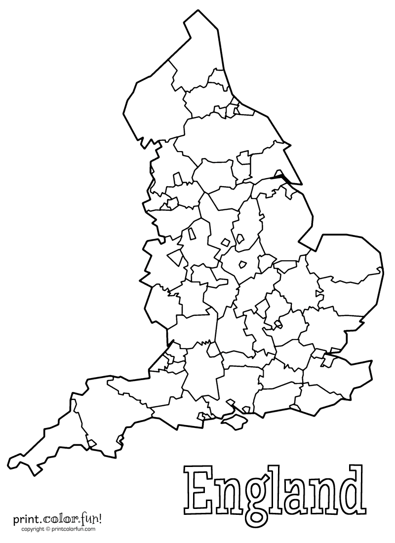 England Maps U0026 Fun Facts For Kids At PrintColorFun