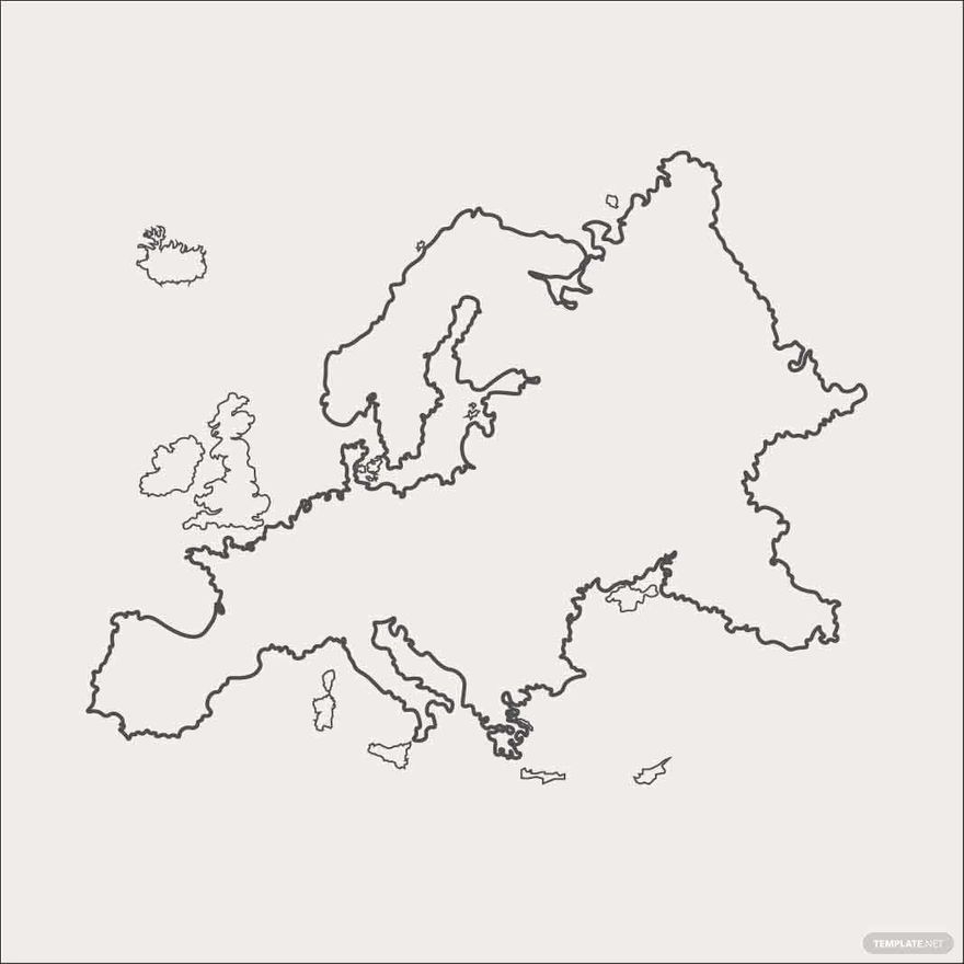 Europe Map Outline Vector In Illustrator SVG JPG EPS PNG 