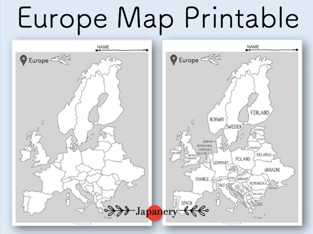 Europe Map Printable Blank