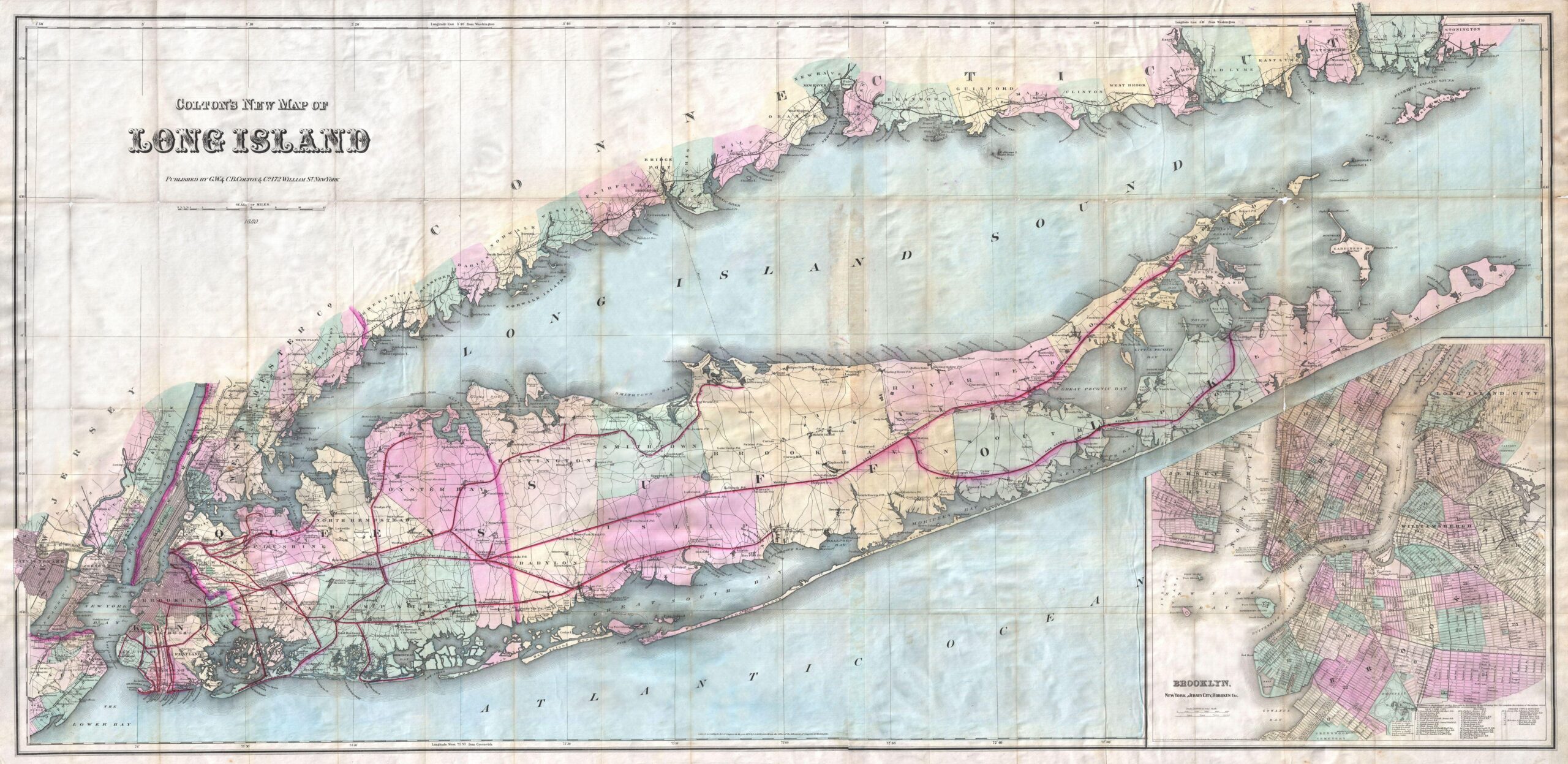 File 1880 Colton Pocket Map Of Long Island Geographicus LongIsland colton 1880 jpg Wikimedia Commons
