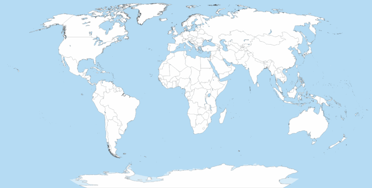 File A Large Blank World Map With Oceans Marked In Blue PNG