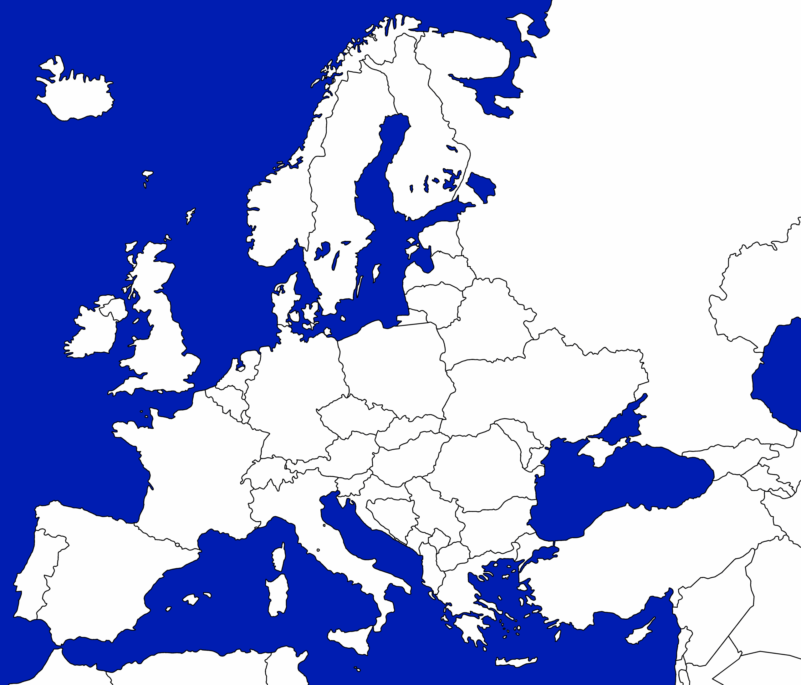 Free Printable Map Of Europe Template