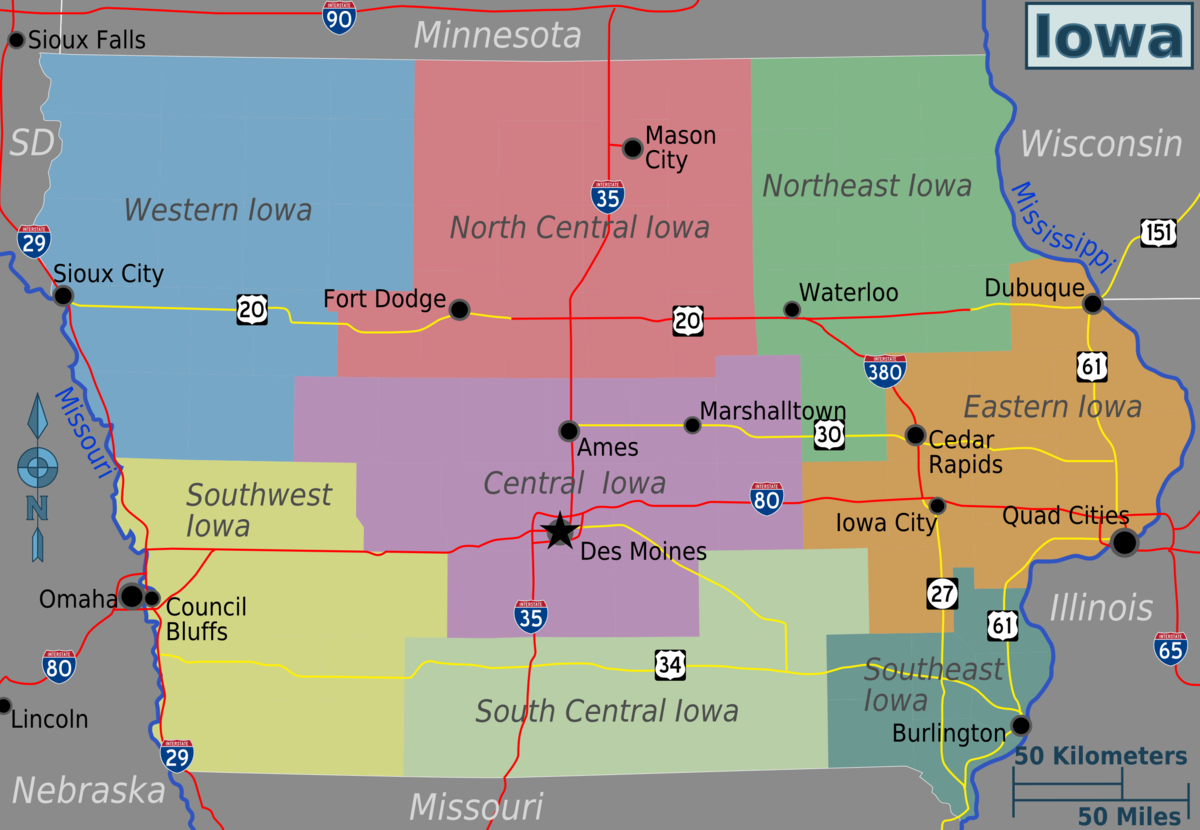 Printable Iowa Map