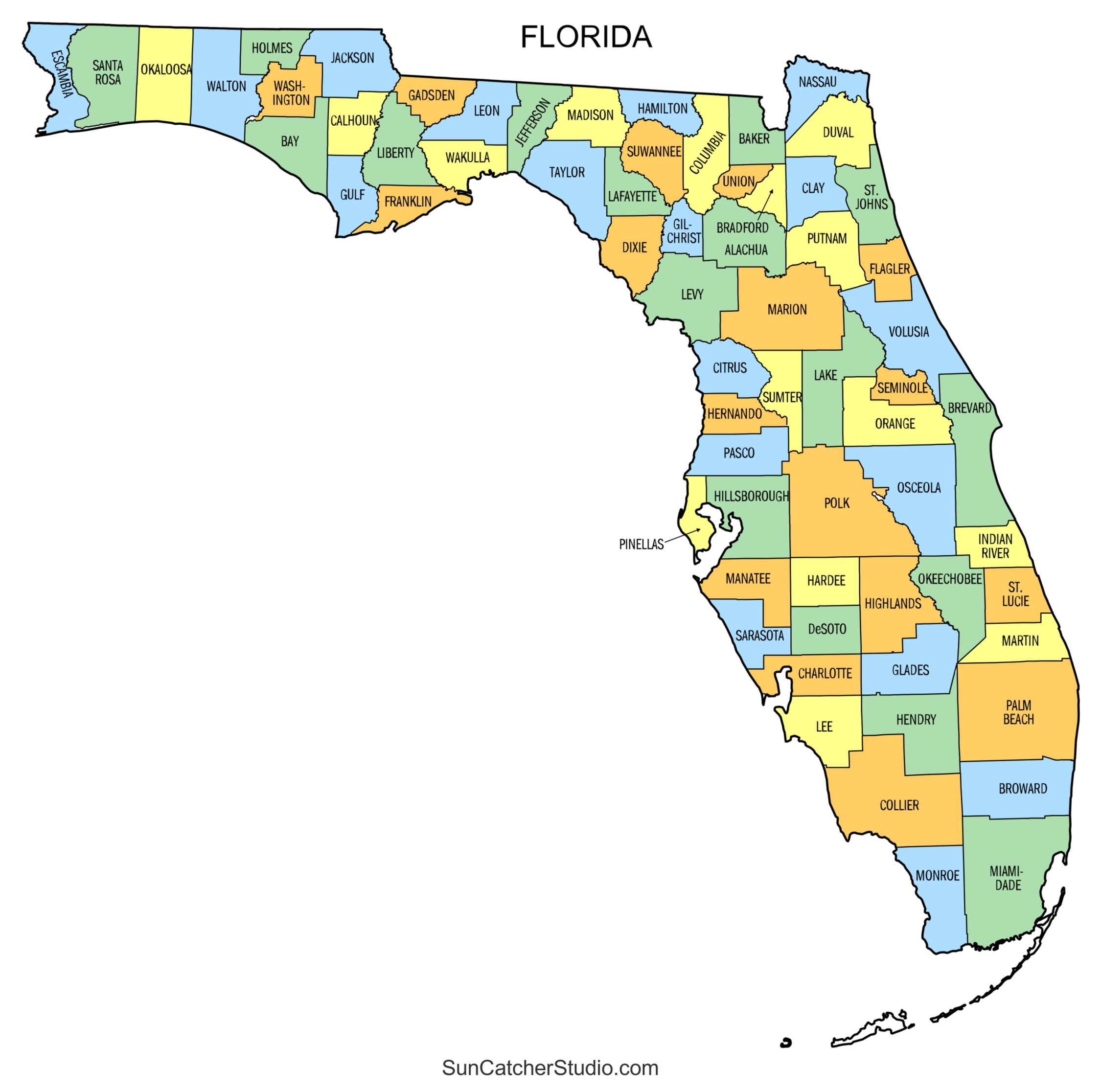 Florida County Map Printable State Map With County Lines Free Printables Monograms Design Tools Patterns U0026 DIY Projects