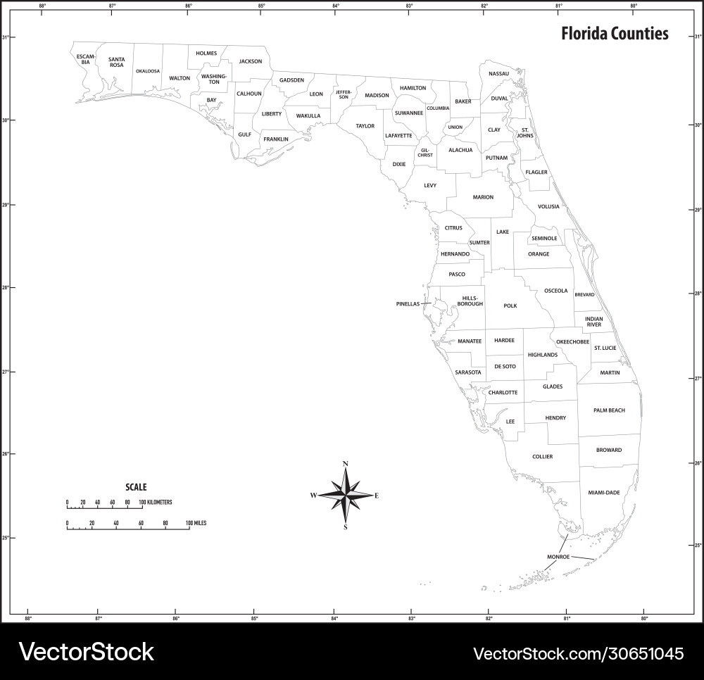 County Map Of Florida Printable