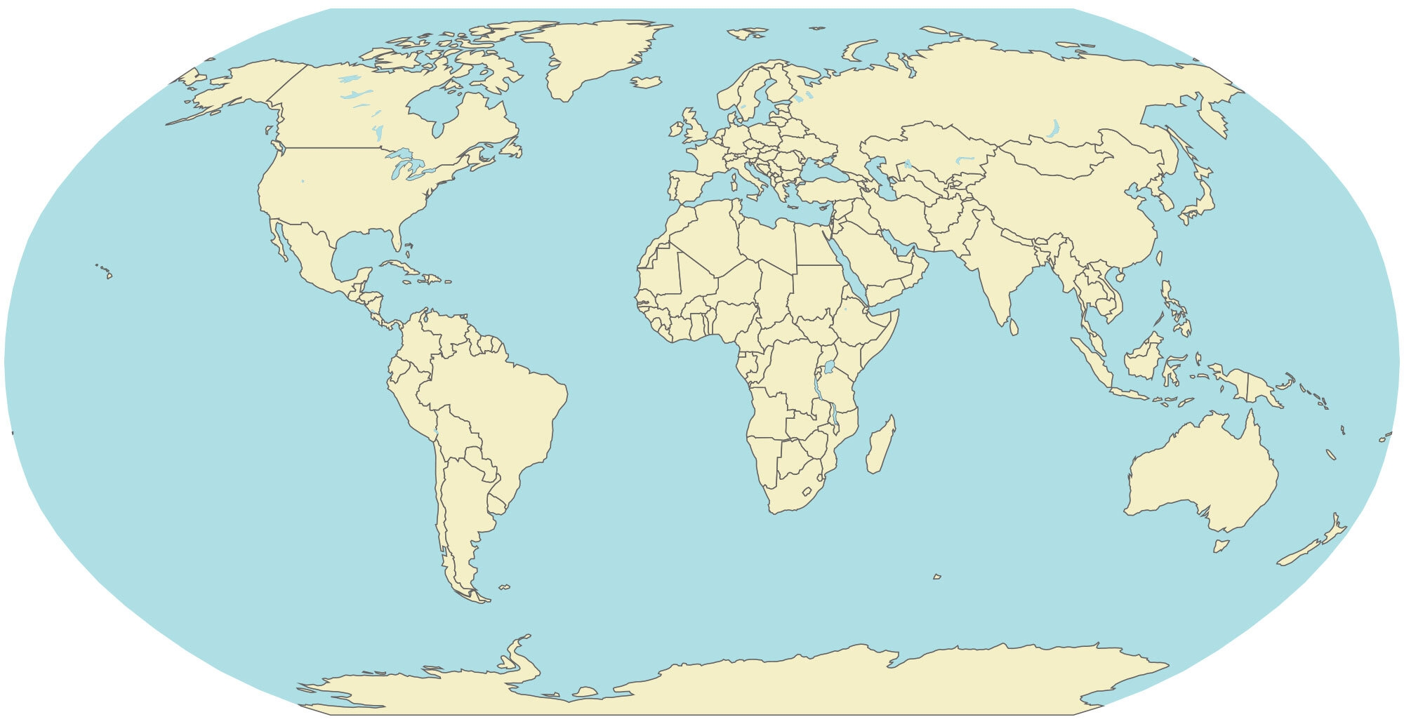Printable Free Blank Map Of World