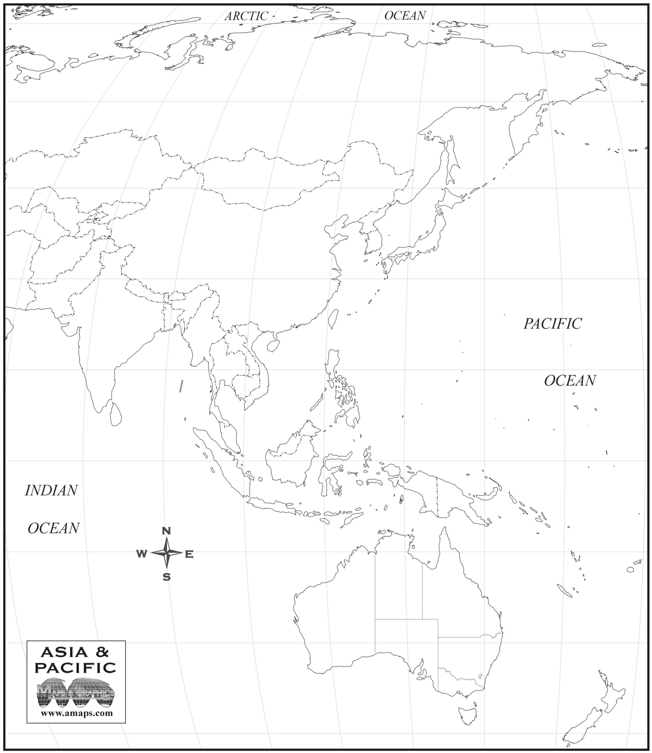 FREE MAP OF ASIA OCEANIA