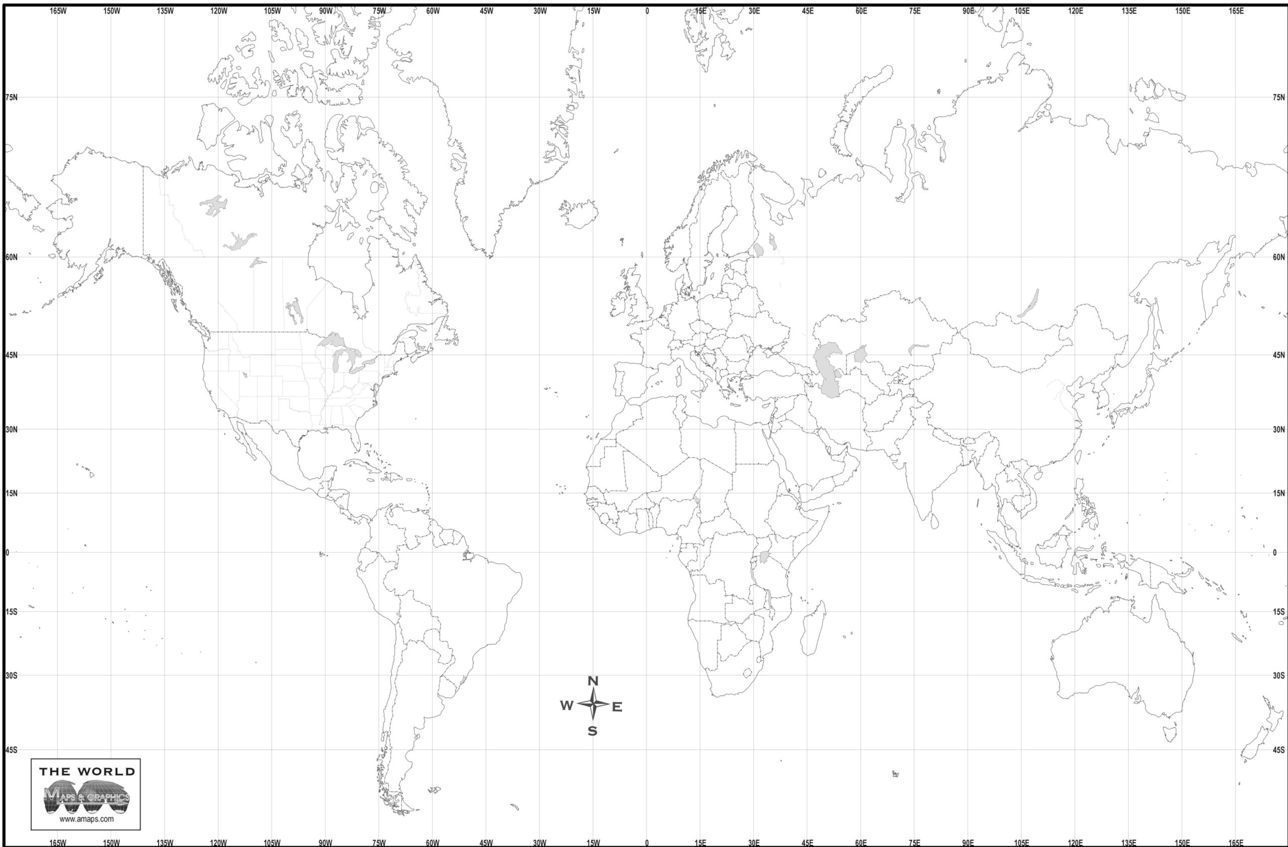 Blank World Map Free Printable