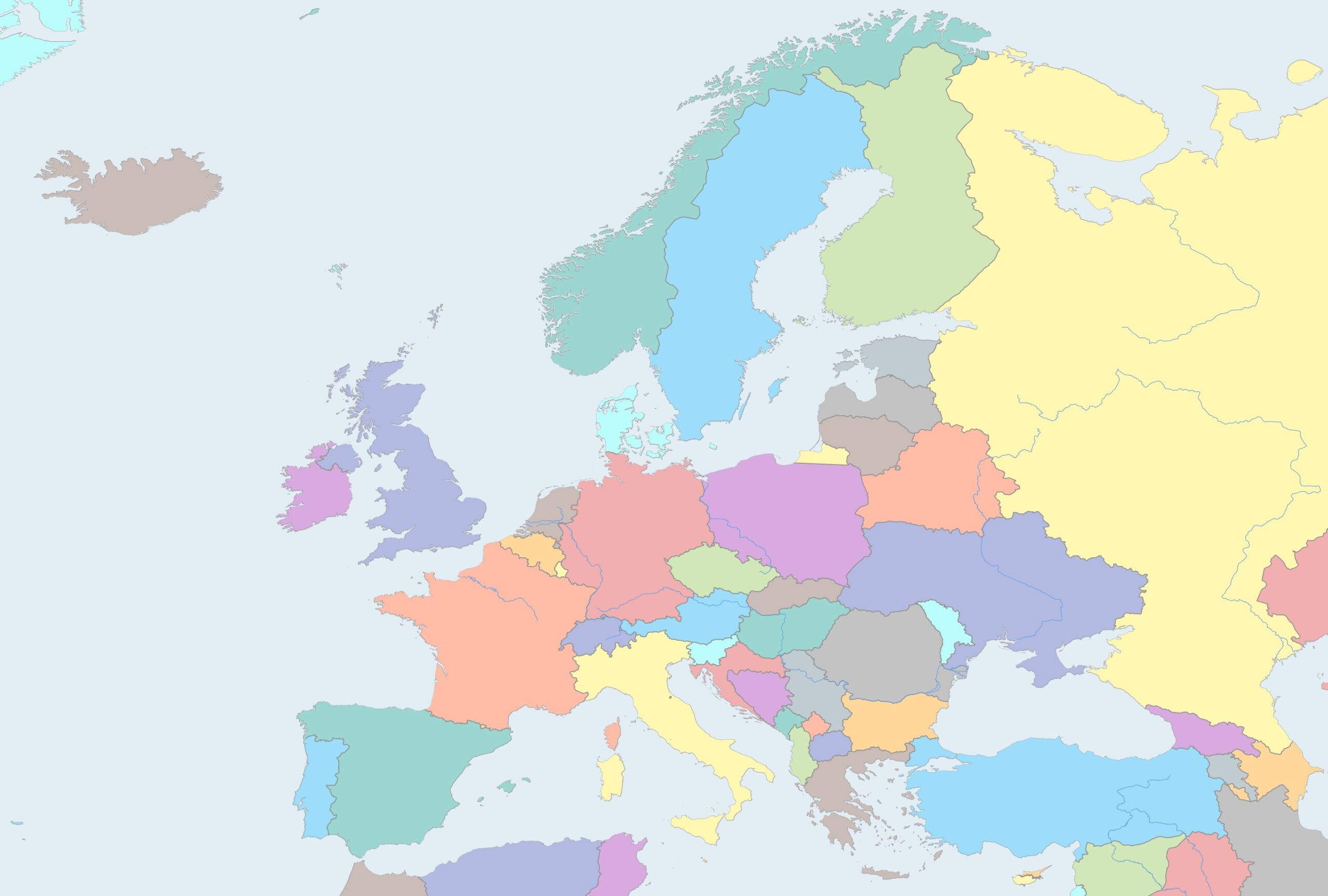 Printable Map Europe