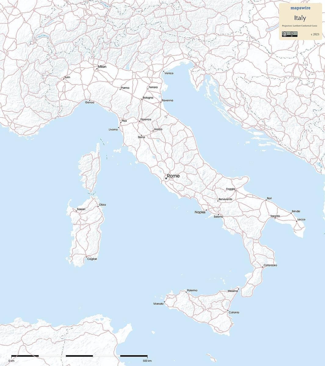 Free Maps Of Italy Mapswire