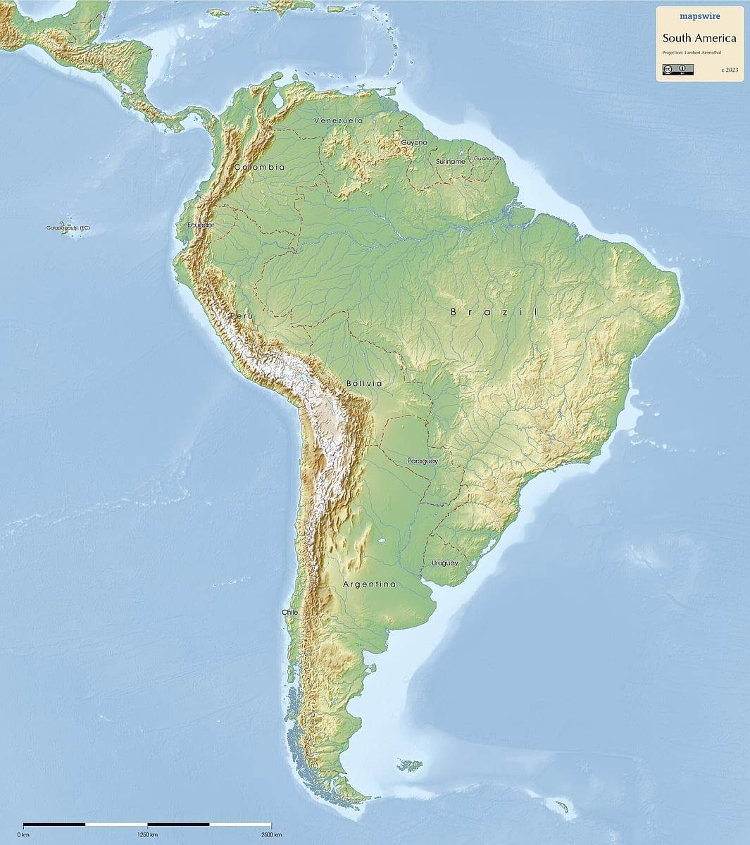 Free Maps Of South America Mapswire