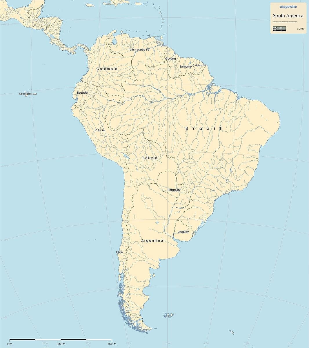 Printable Map Of South America