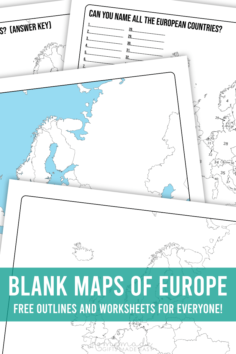 Blank Printable Map Of Europe