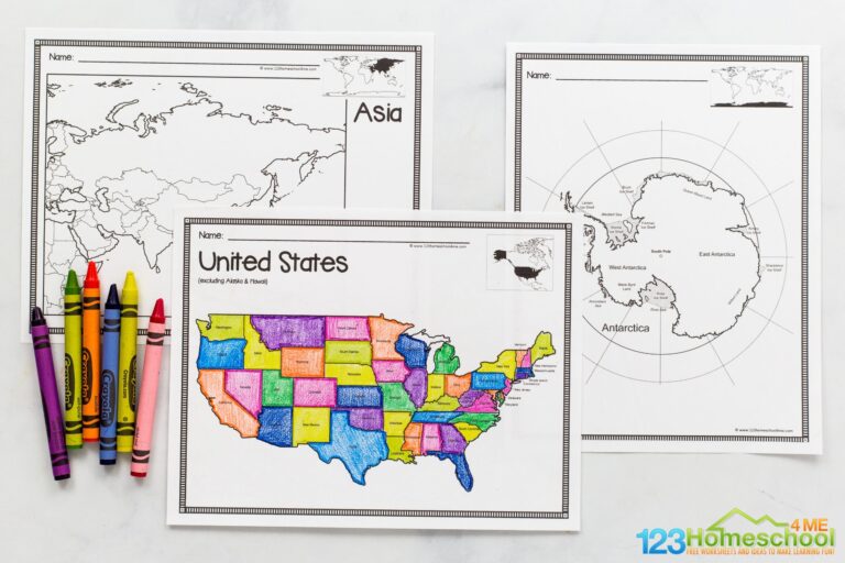 FREE Printable Blank Maps For Kids World Continent USA