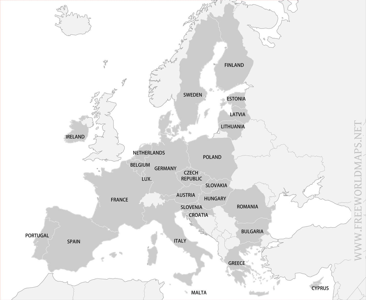 Europe Map Blank Printable