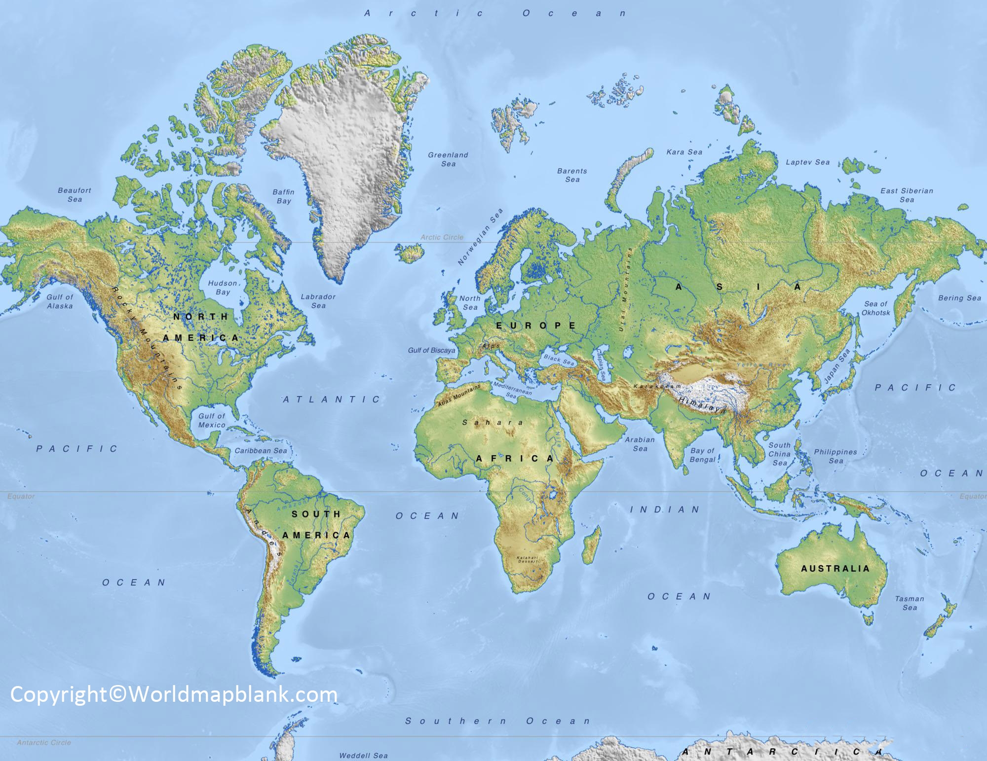 Printable Continent Map