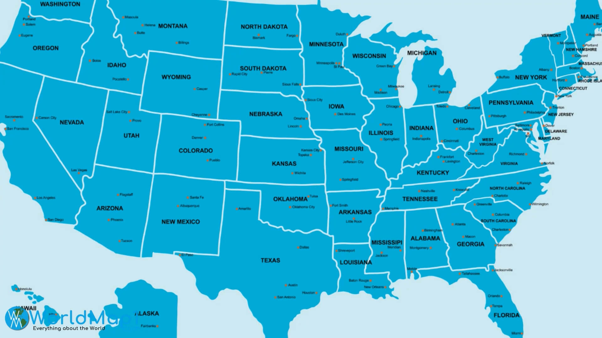 Free Printable Map Of Usa States