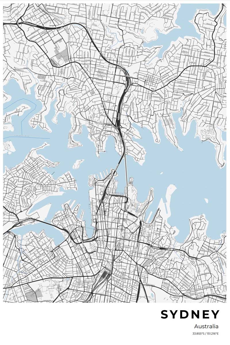 Free Sydney Street Map Poster Craft U0026 Oak