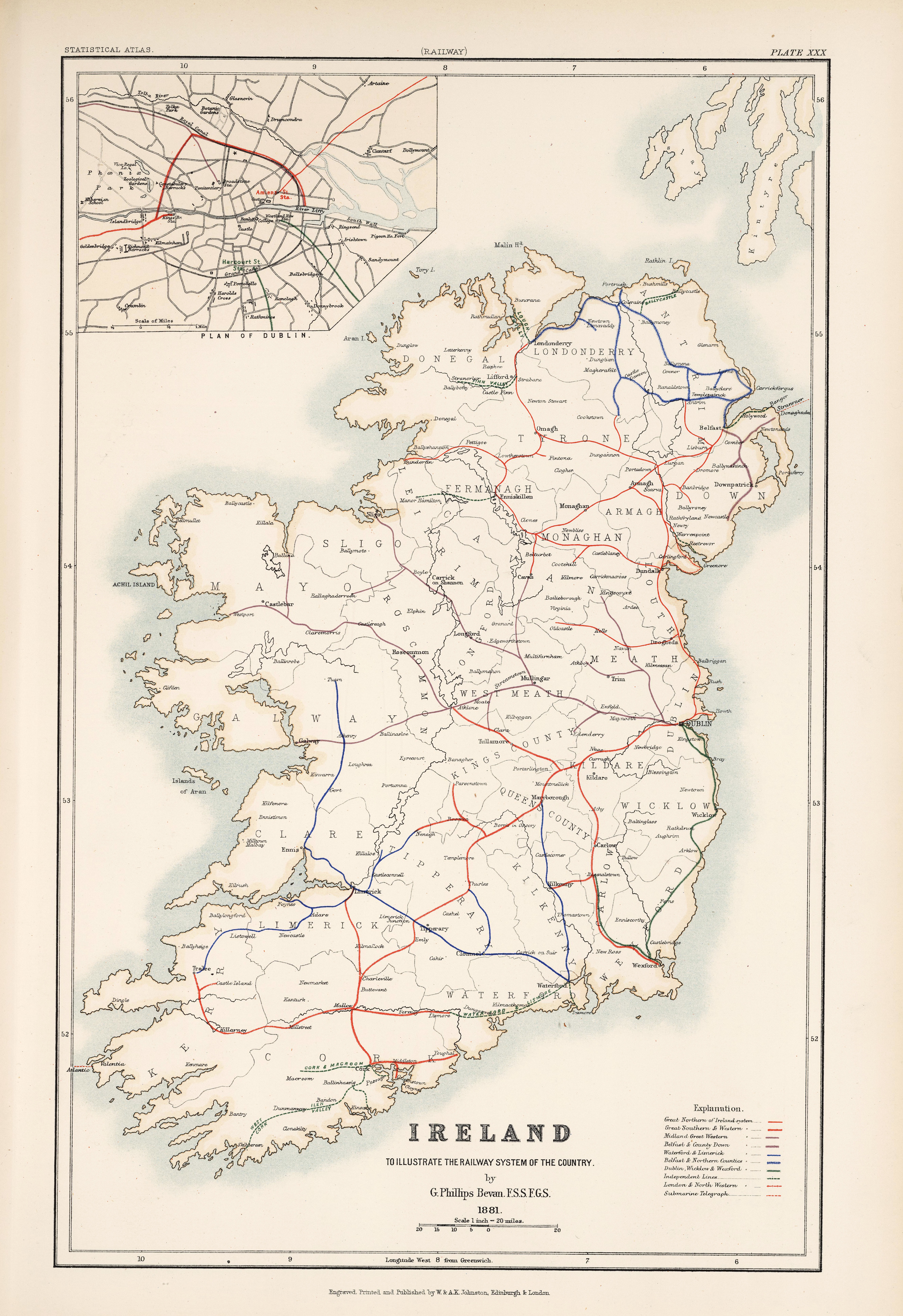 Free Vintage Maps Of Ireland To Print Picture Box Blue