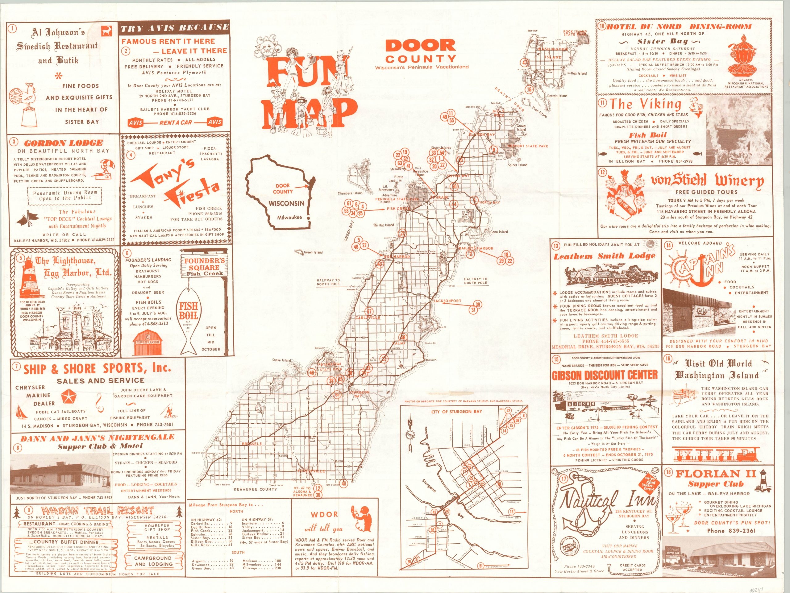 Door County Map Printable