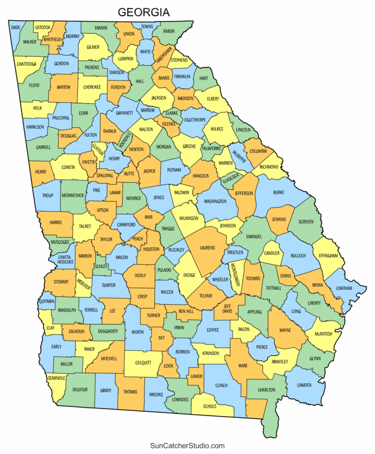 Georgia County Map Printable State Map With County Lines Free Printables Monograms Design Tools Patterns U0026 DIY Projects