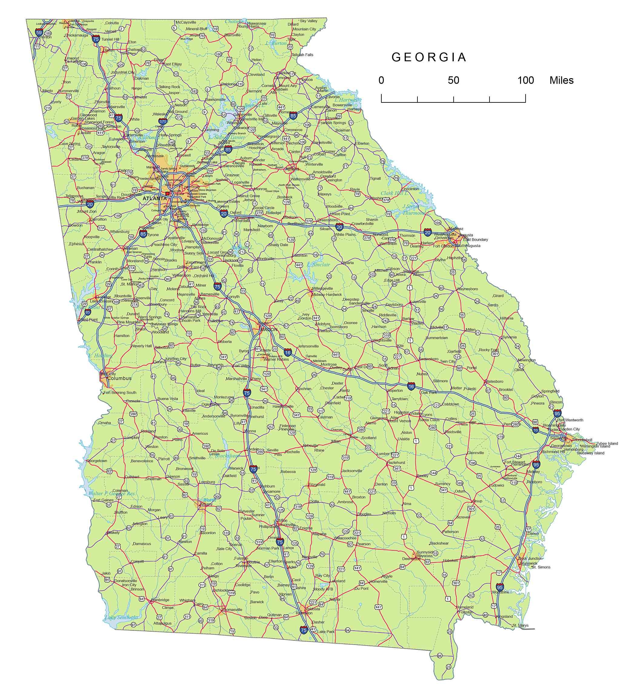 Georgia Printable Map