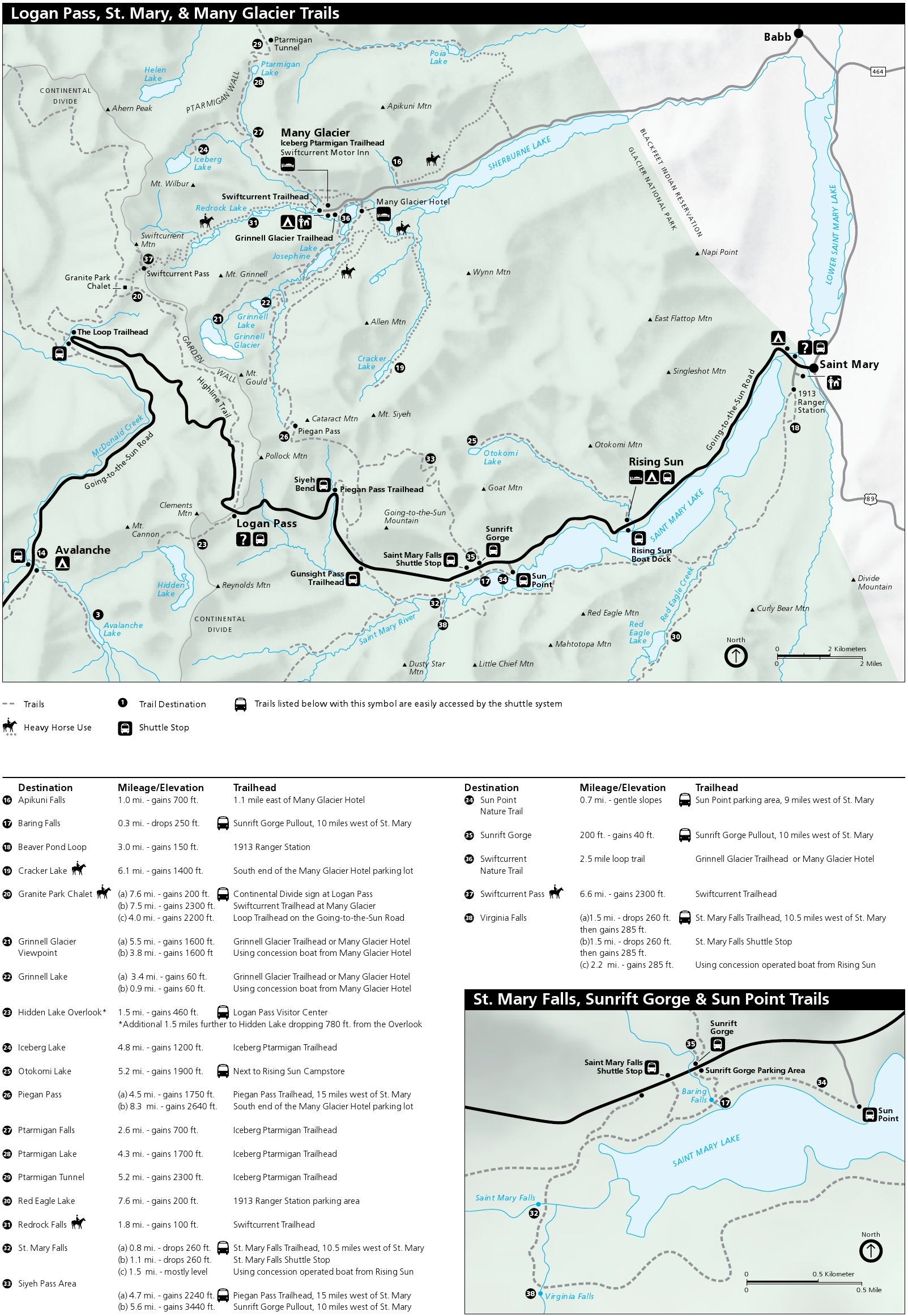 Printable Glacier National Park Map