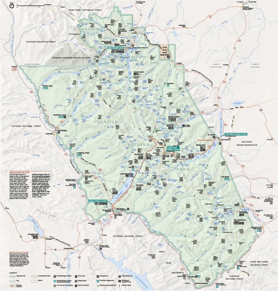 Glacier National Park Map Mural The Art Of Larry Eifert