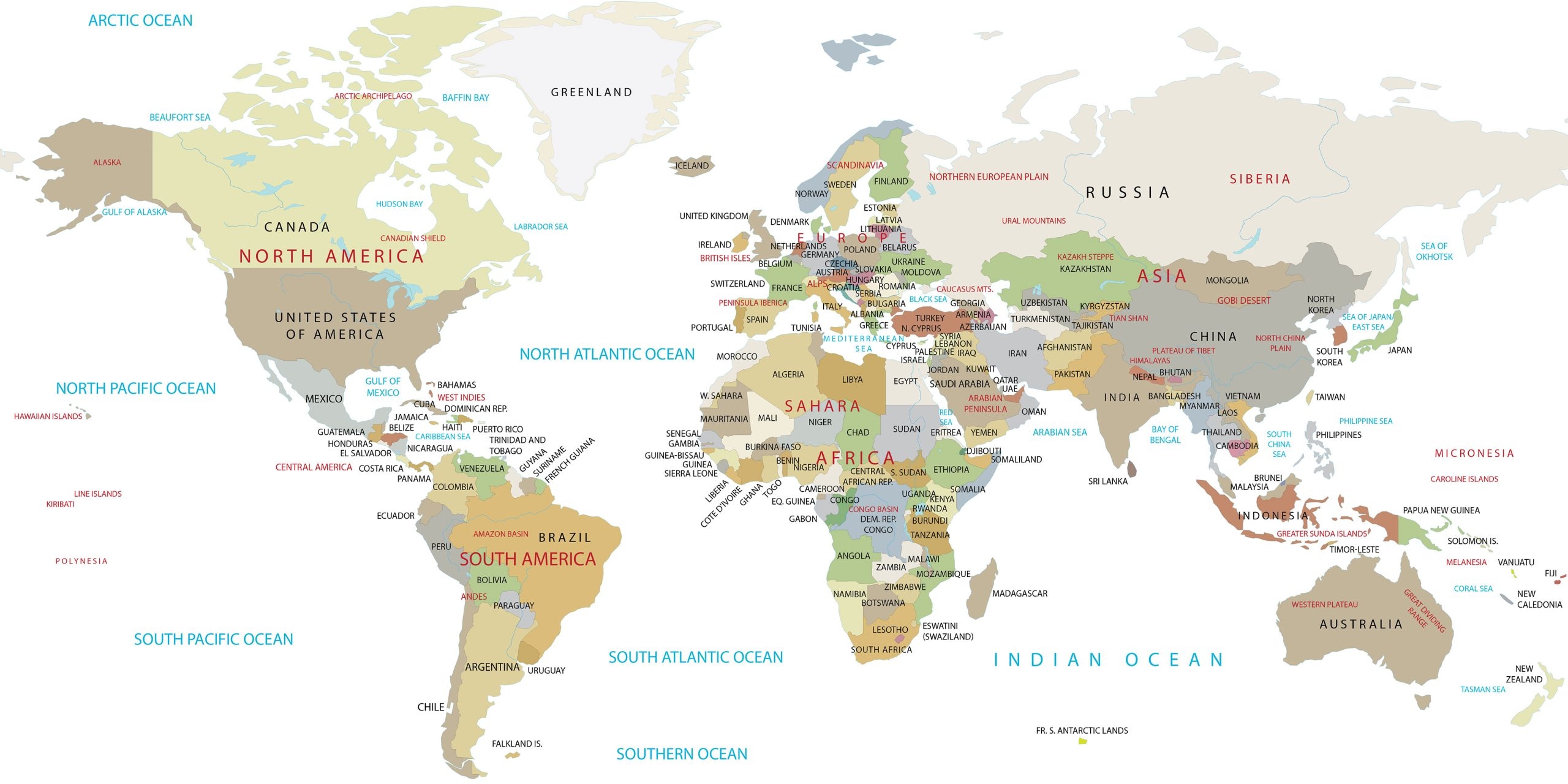 Giant Printable World Map