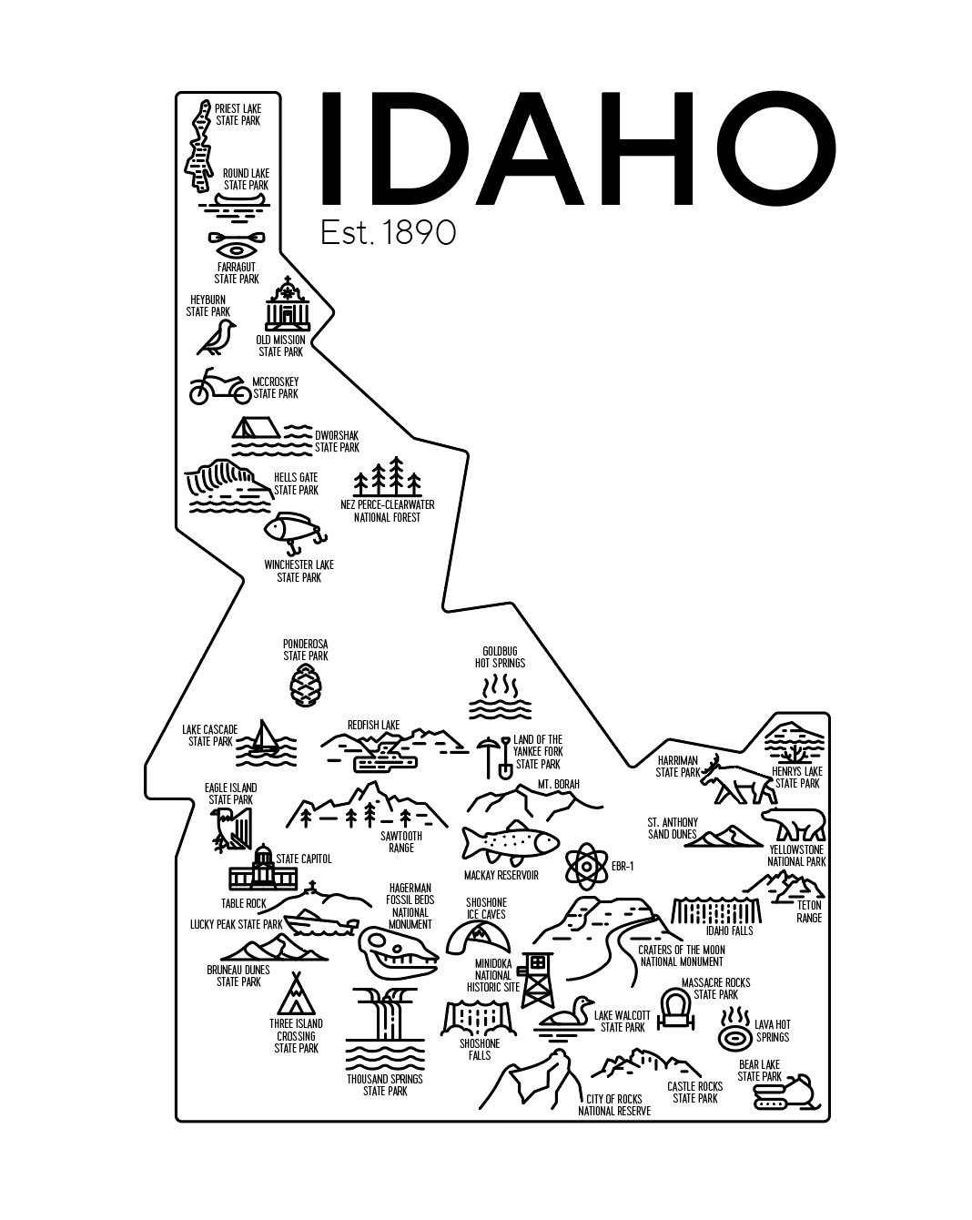 Printable Idaho Map
