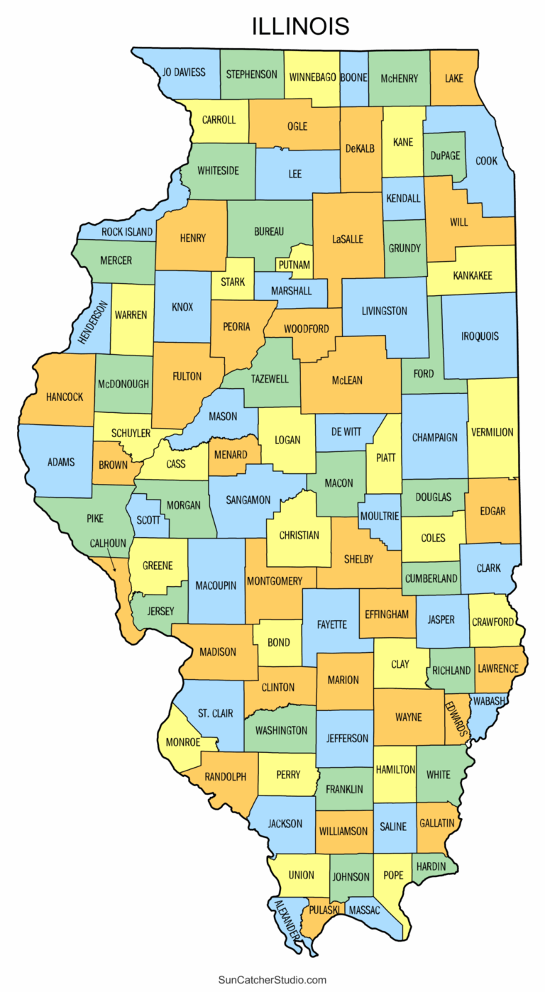 Illinois County Map Printable State Map With County Lines Free Printables Monograms Design Tools Patterns U0026 DIY Projects