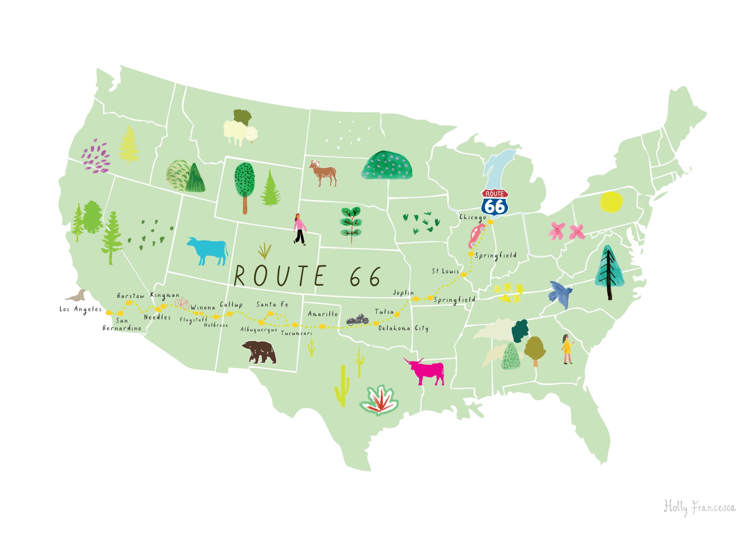 Printable Map Route 66