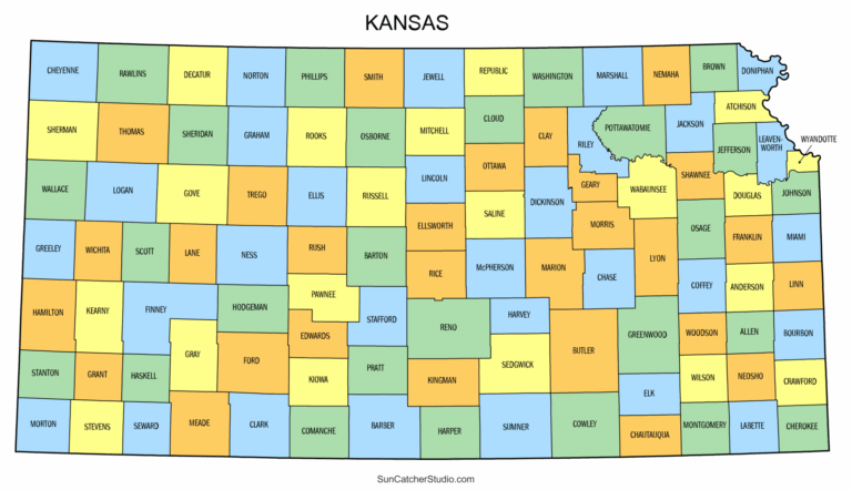 Kansas County Map Printable State Map With County Lines Free Printables Monograms Design Tools Patterns U0026 DIY Projects
