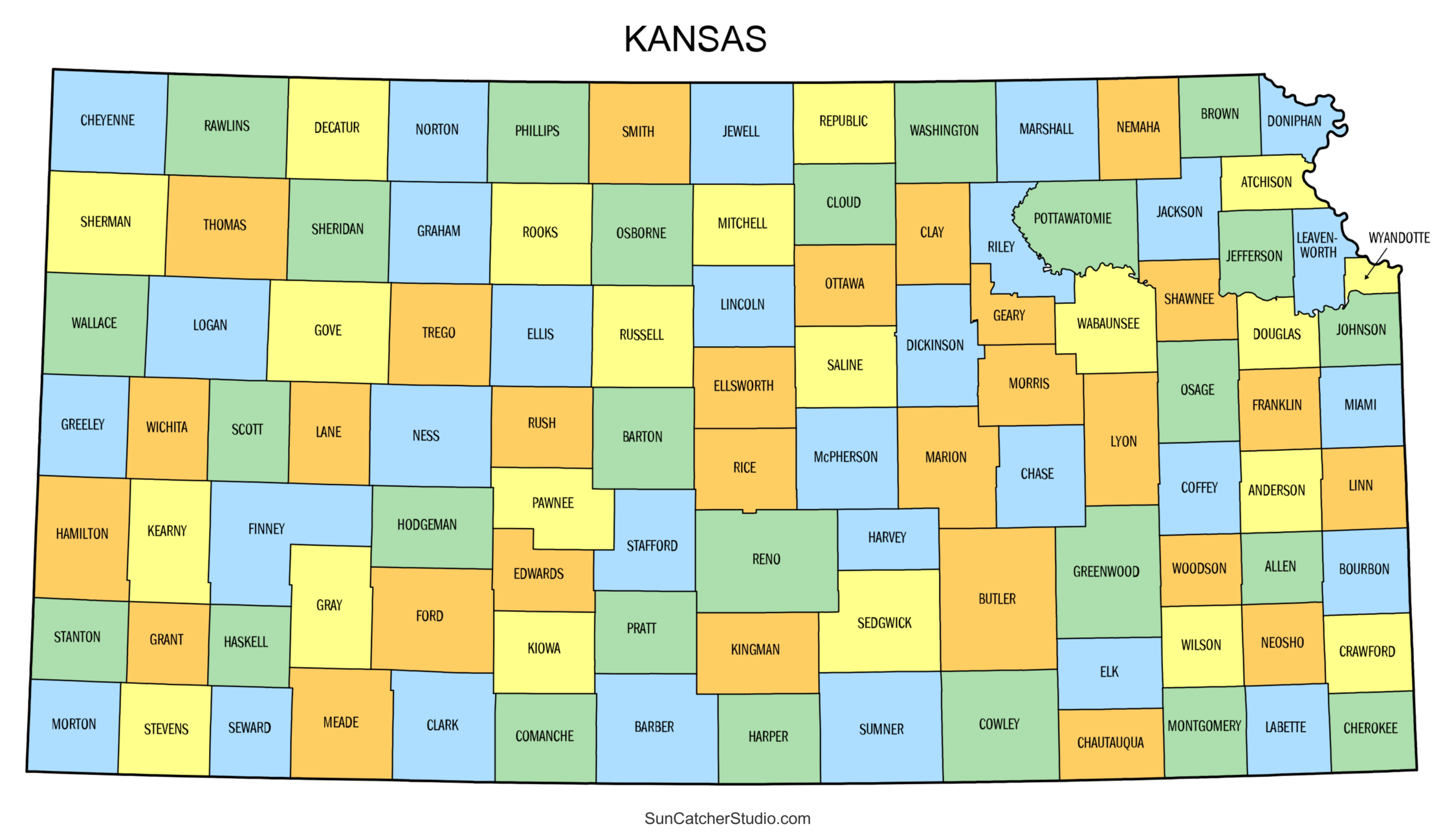 Kansas County Map Printable State Map With County Lines Free Printables Monograms Design Tools Patterns U0026 DIY Projects