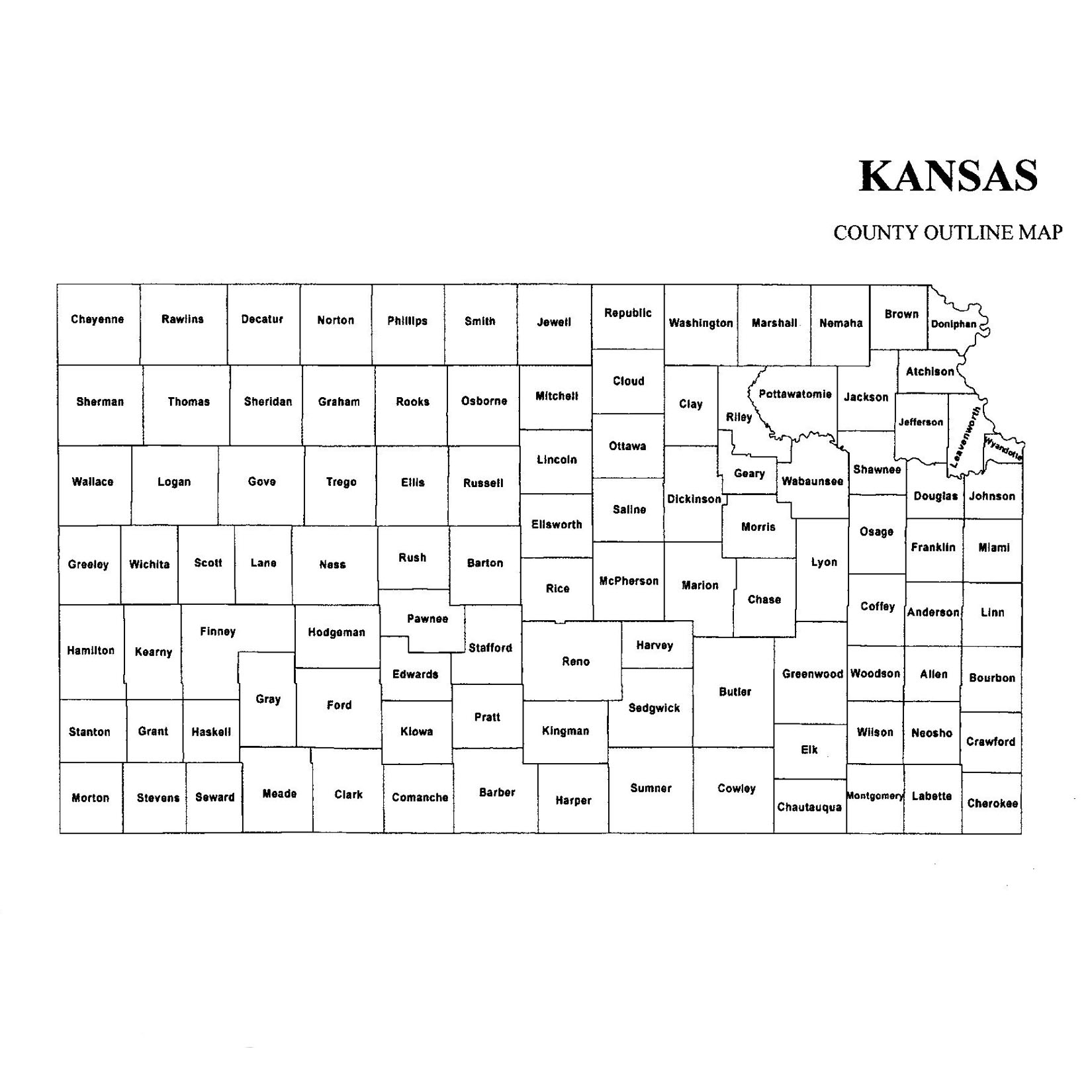 Kansas County Map
