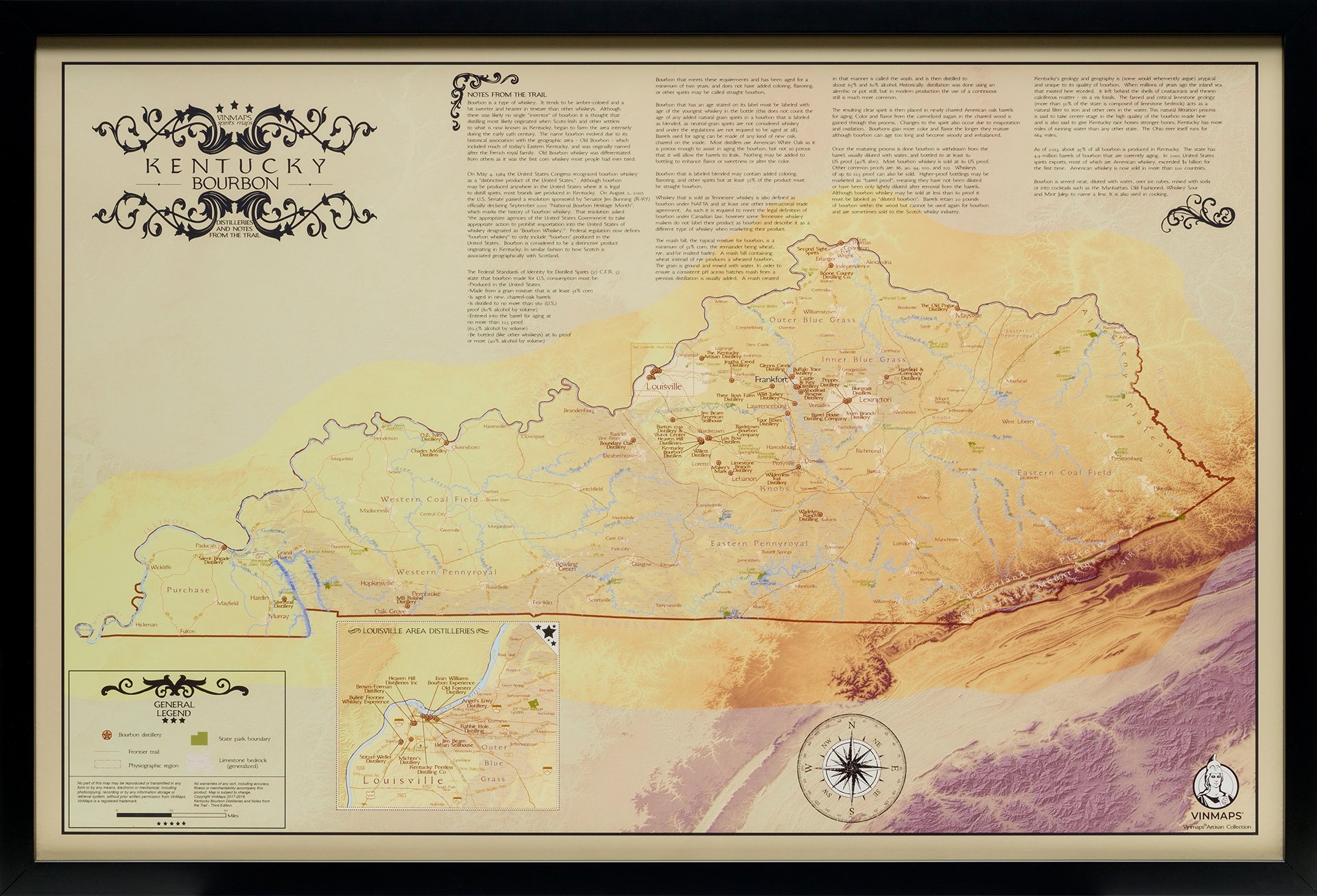 Kentucky Bourbon Distilleries And Notes From The Trail Map