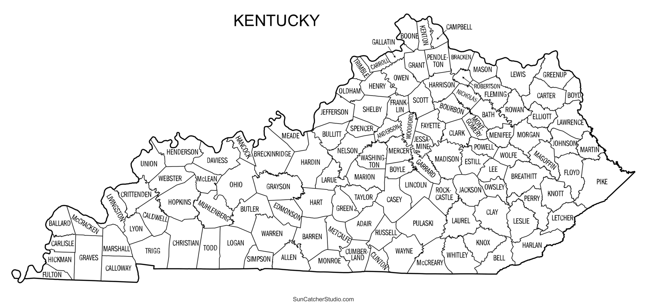 Kentucky County Map Printable State Map With County Lines Free Printables Monograms Design Tools Patterns U0026 DIY Projects