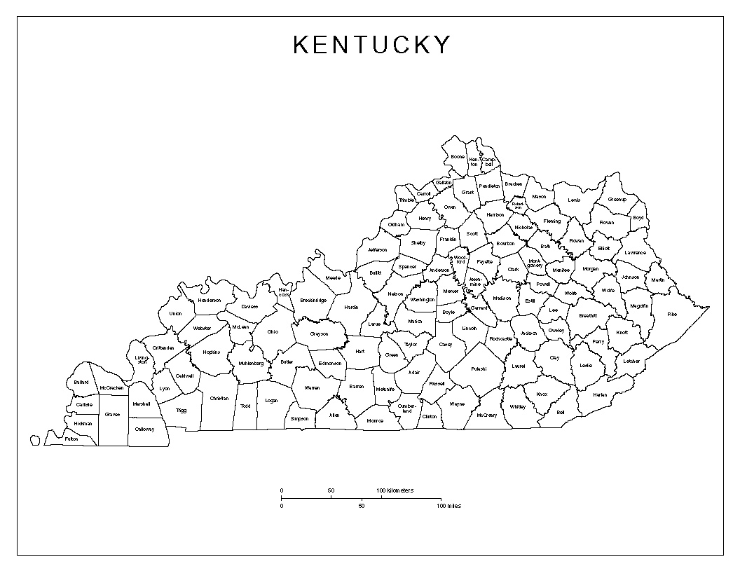 Printable Map Of Kentucky