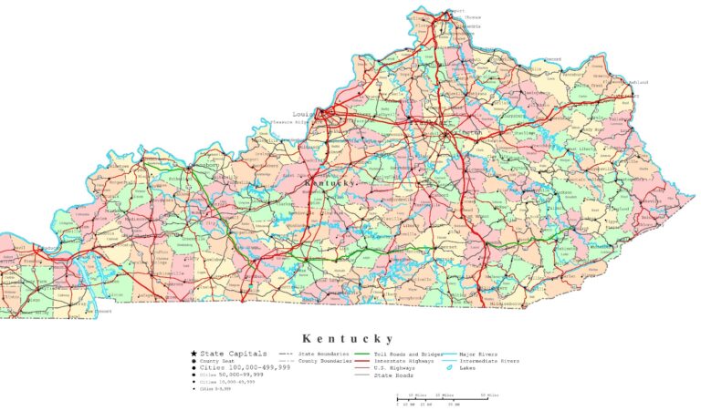 Kentucky Printable Map
