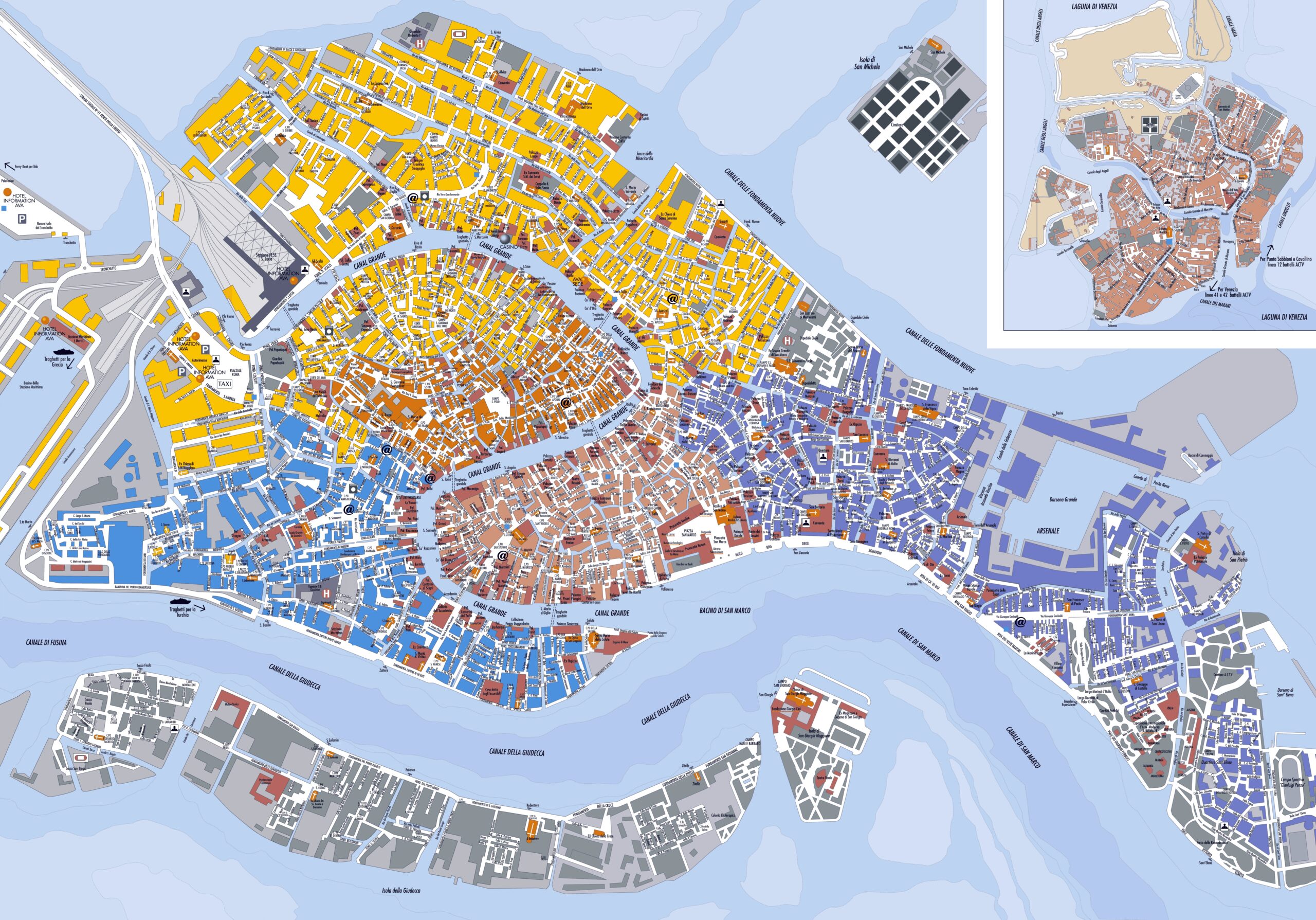 Large Detailed Map Of Venice Venice Italy Europe Mapsland Maps Of The World