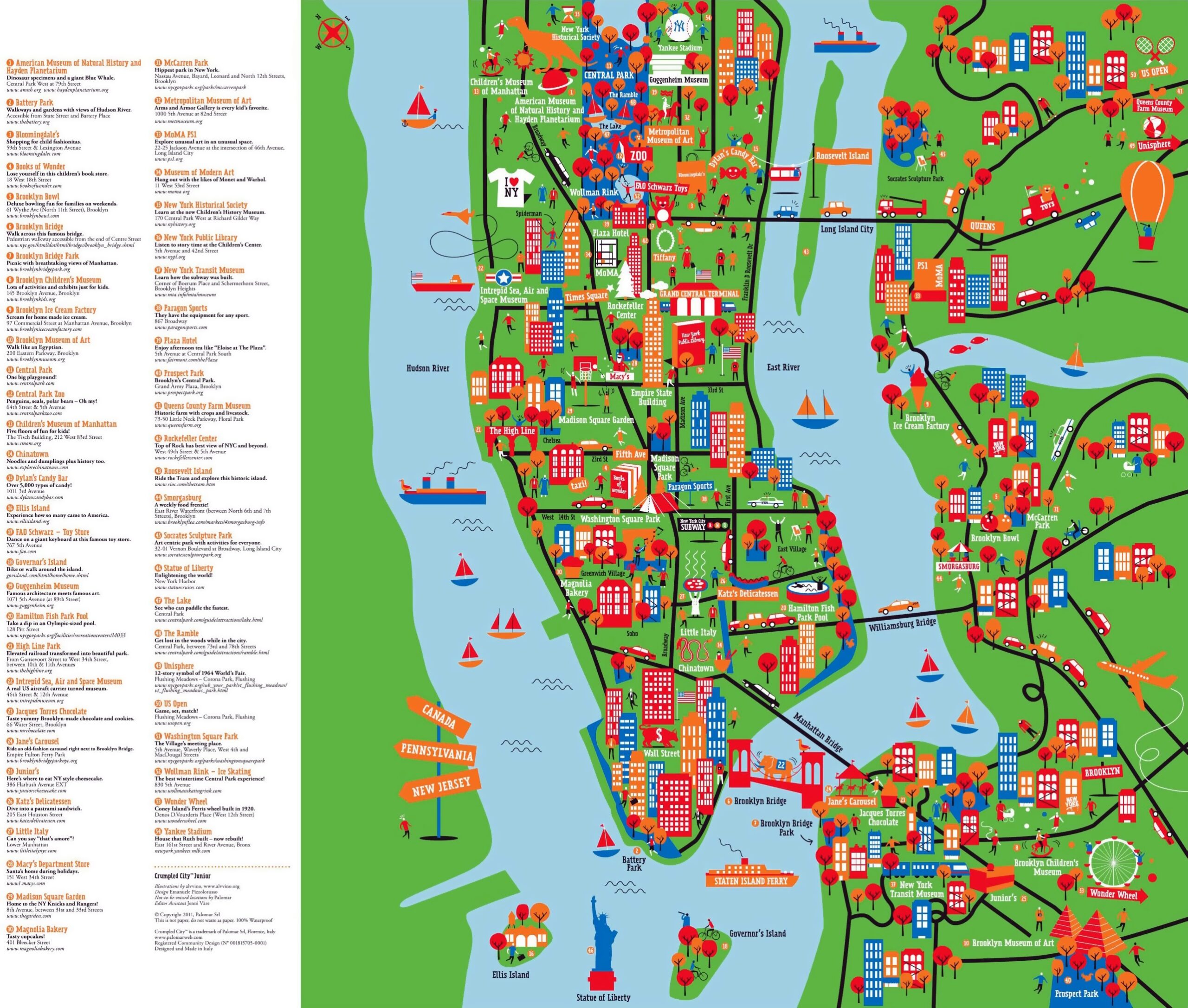 Large Detailed New York Tourist Attractions Map New York USA United States Of America North America Mapsland Maps Of The World