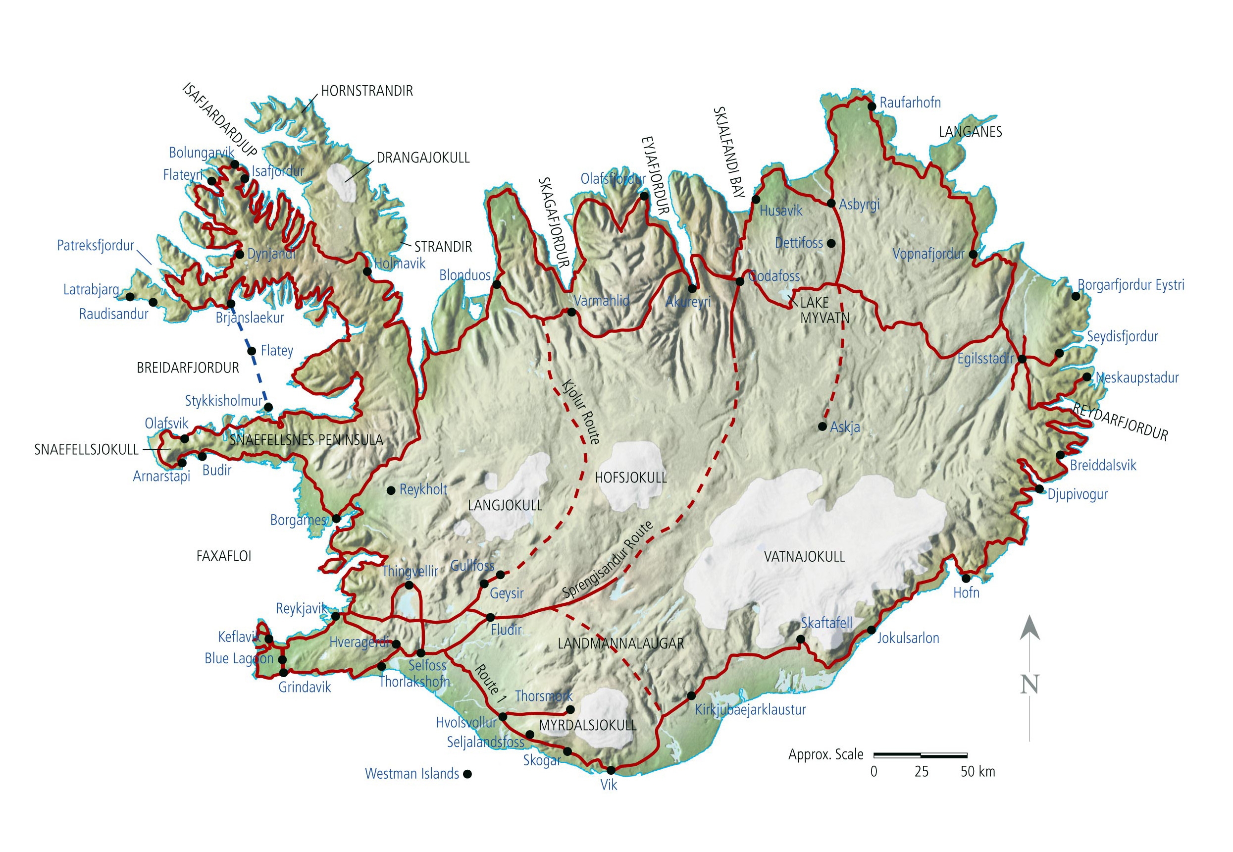 Printable Map Of Iceland