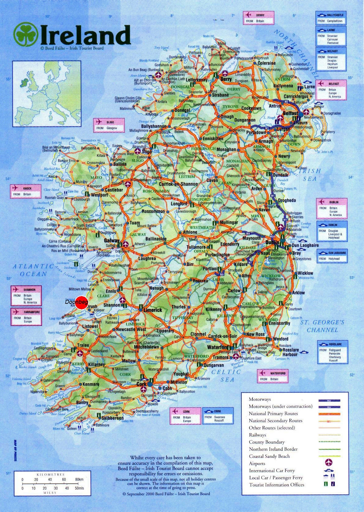 Printable Map Of Ireland