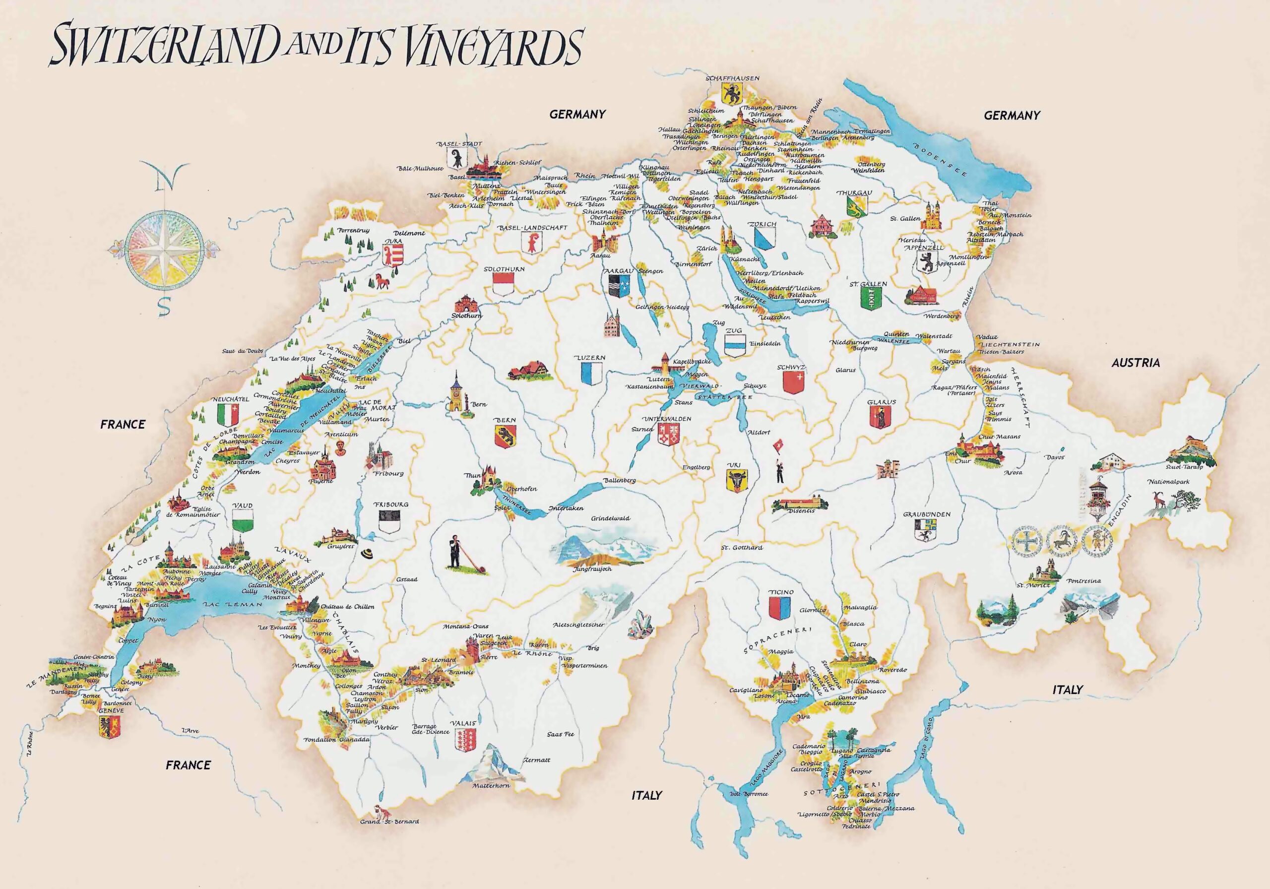 Large Detailed Tourist Illustrated Map Of Switzerland Switzerland Europe Mapsland Maps Of The World
