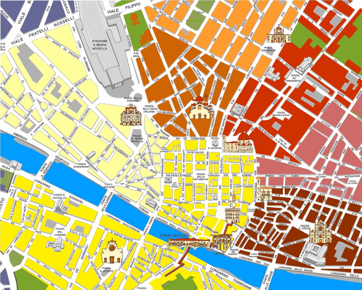 Large Florence Maps For Free Download And Print High Resolution Worksheets Library